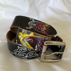 BLACK ED HARDY BIRD BELT SZ MEDIUM